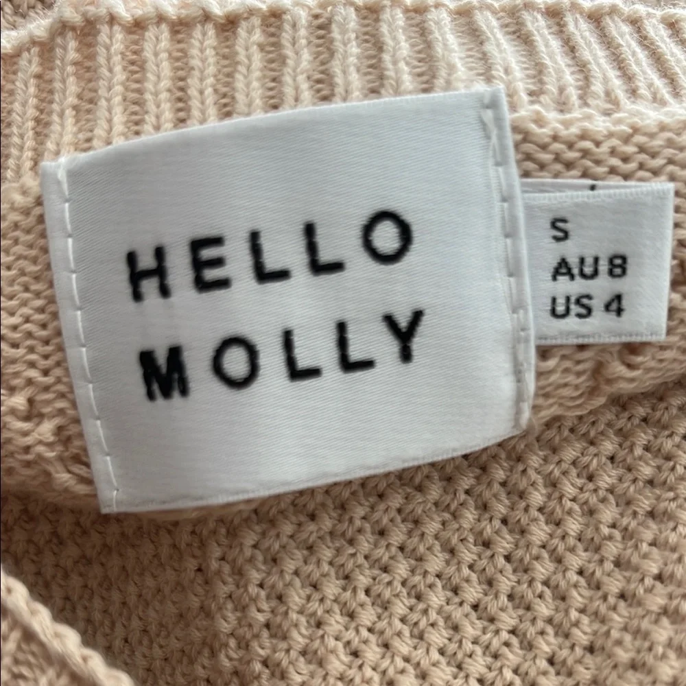 HELLO MOLLY VENUS RETROGRADE KNIT DRESS‎ BEIGE Size 4 New With Tags